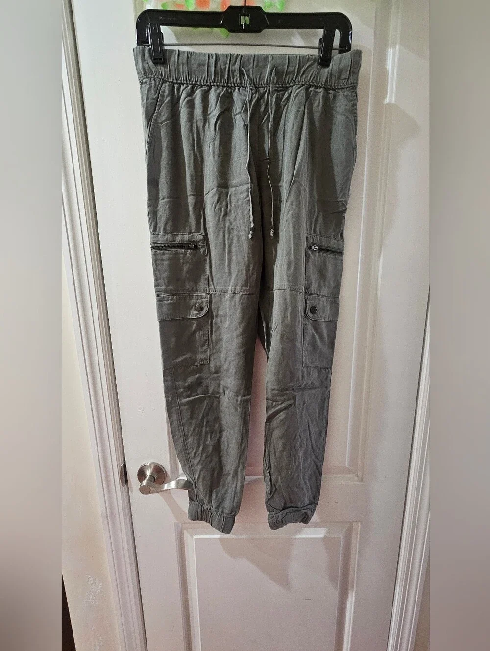 Banana Republic Olive Cargo Joggers with Zip Pockets